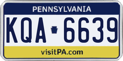 PA license plate KQA6639