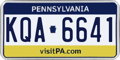 PA license plate KQA6641