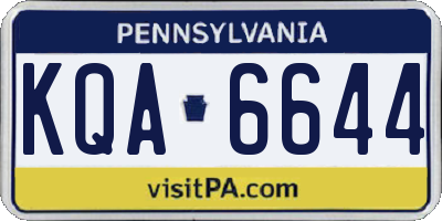 PA license plate KQA6644