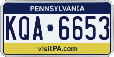 PA license plate KQA6653