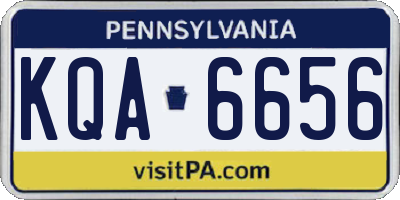 PA license plate KQA6656