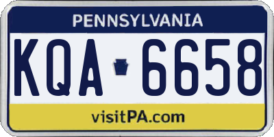 PA license plate KQA6658