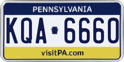 PA license plate KQA6660