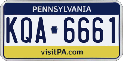 PA license plate KQA6661