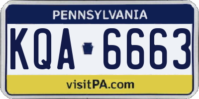 PA license plate KQA6663