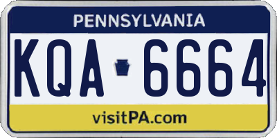 PA license plate KQA6664
