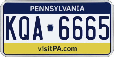 PA license plate KQA6665