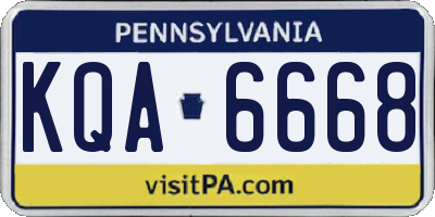 PA license plate KQA6668