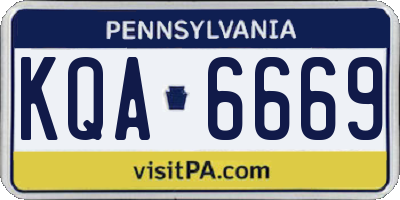 PA license plate KQA6669