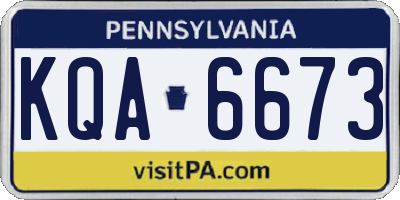 PA license plate KQA6673