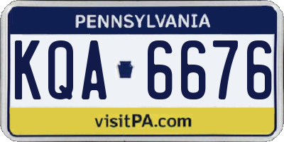 PA license plate KQA6676