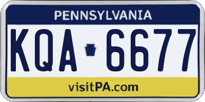 PA license plate KQA6677