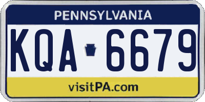 PA license plate KQA6679