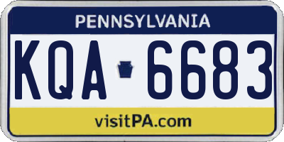 PA license plate KQA6683