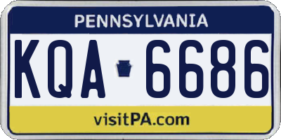 PA license plate KQA6686