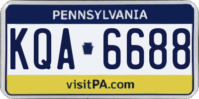 PA license plate KQA6688