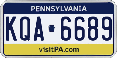 PA license plate KQA6689