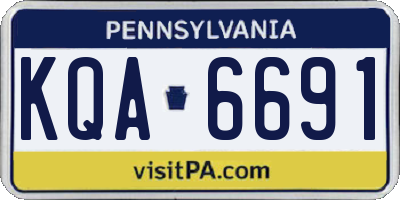 PA license plate KQA6691