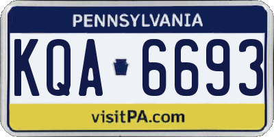 PA license plate KQA6693