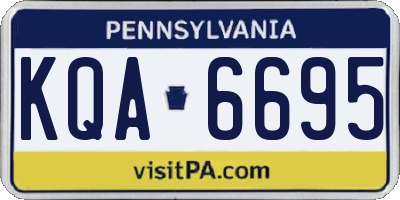 PA license plate KQA6695