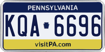 PA license plate KQA6696