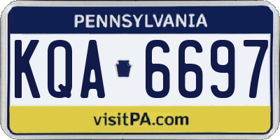 PA license plate KQA6697