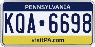 PA license plate KQA6698