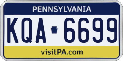 PA license plate KQA6699