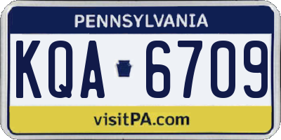 PA license plate KQA6709