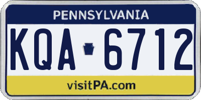 PA license plate KQA6712