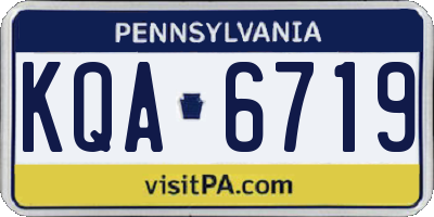 PA license plate KQA6719