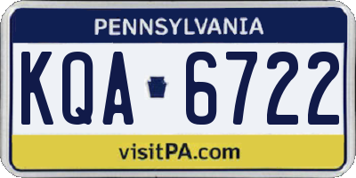 PA license plate KQA6722