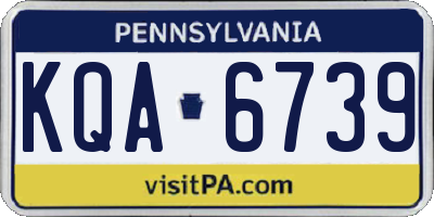 PA license plate KQA6739