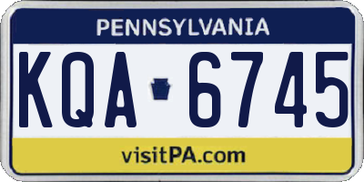 PA license plate KQA6745
