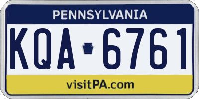 PA license plate KQA6761