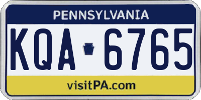 PA license plate KQA6765