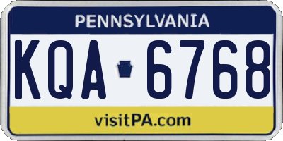 PA license plate KQA6768