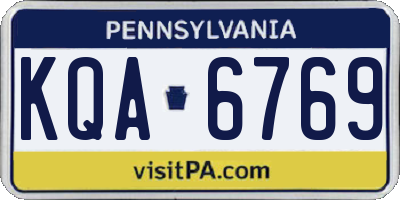 PA license plate KQA6769