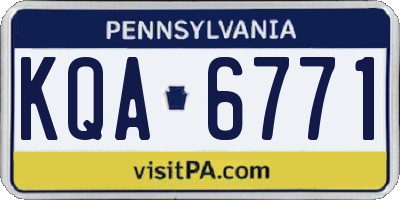 PA license plate KQA6771