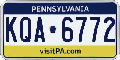 PA license plate KQA6772
