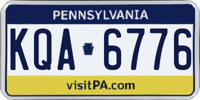 PA license plate KQA6776