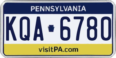 PA license plate KQA6780