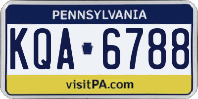 PA license plate KQA6788