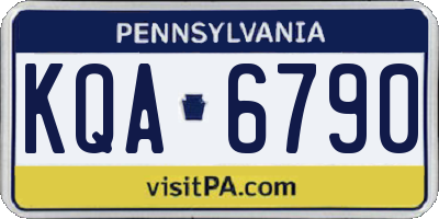PA license plate KQA6790
