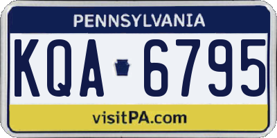 PA license plate KQA6795