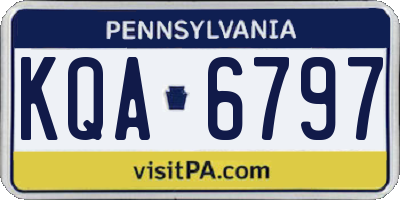 PA license plate KQA6797