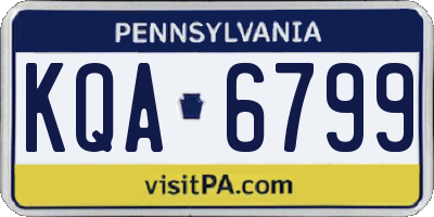 PA license plate KQA6799