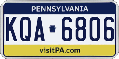 PA license plate KQA6806