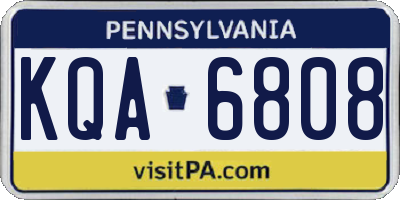 PA license plate KQA6808