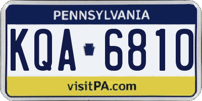 PA license plate KQA6810